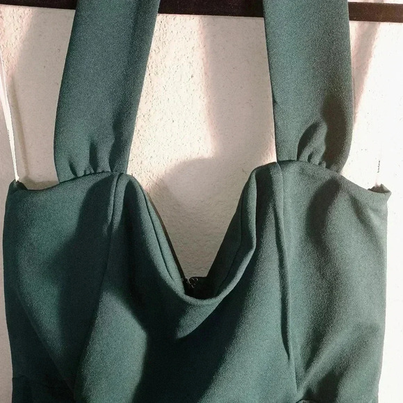 Lulus Elegant Behavior Emerald Green Halter Mermaid Maxi Dress Prom Formal - Picture 6 of 13